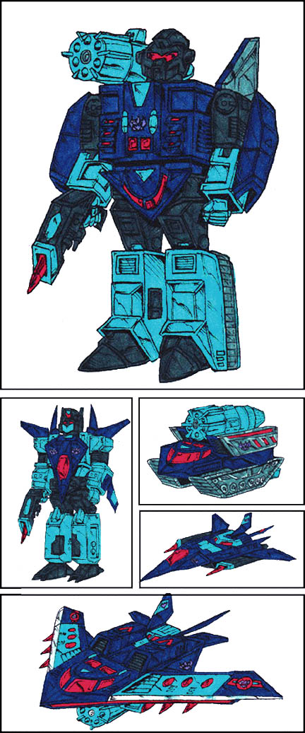 Dreadwing and Smokescreen (Robot, Tank, Jet, and Combined Modes)