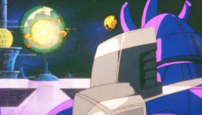 After Moon Base One and Two are consumed, Galvatron looks on as Unicron approaches, uh, Moon Base Two.