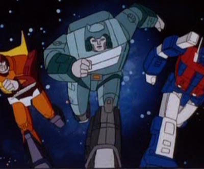 Rodimus Prime, Bouncer, and Ultra Magnus (from the Transformers Season Three Title Sequence)