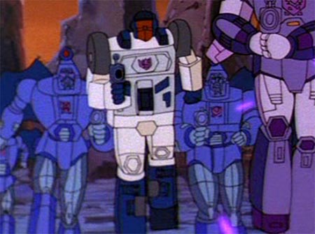 Cyclonus leads Stickshift and the Sweeps (from "Five Faces of Darkness" part 1)