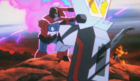 Swoop appears in Autobot City a little too early.